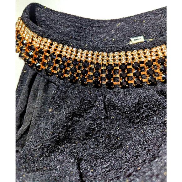 Haani Rare gown with black and gold beadwork sz large Bust 38 Waist31"Hips 44" - Picture 2 of 14